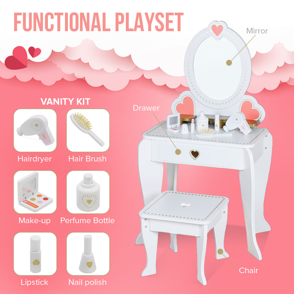 Wooden Dresser Table with Vanity Kit