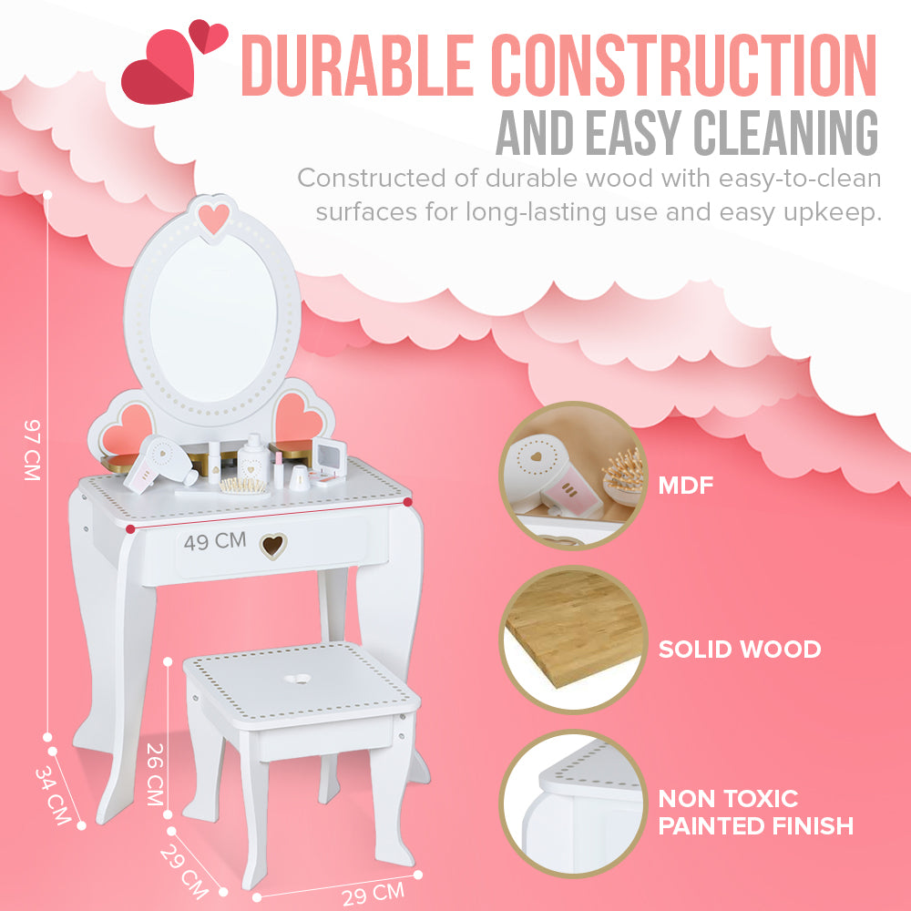 Wooden Dresser Table with Vanity Kit