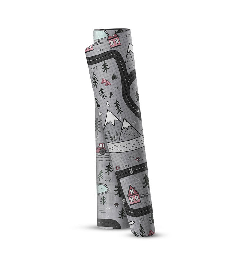 Baby Play Mat - Scandi Roads - Grey Cube (Large)