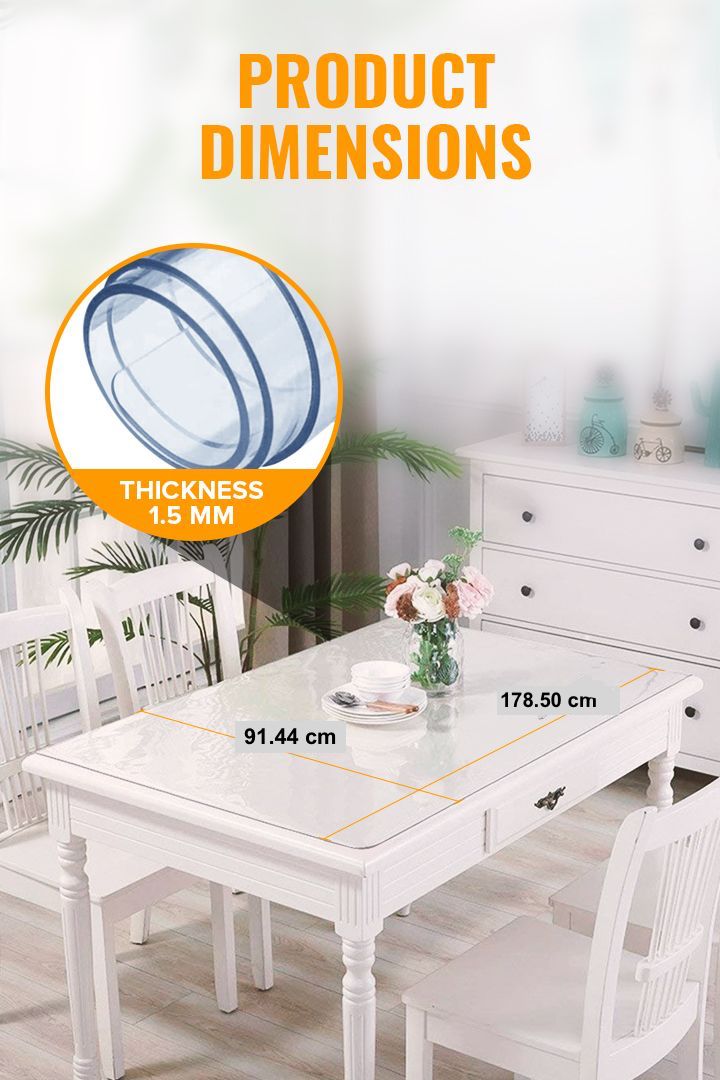 Clear Table Protector - 91 x 178 cm