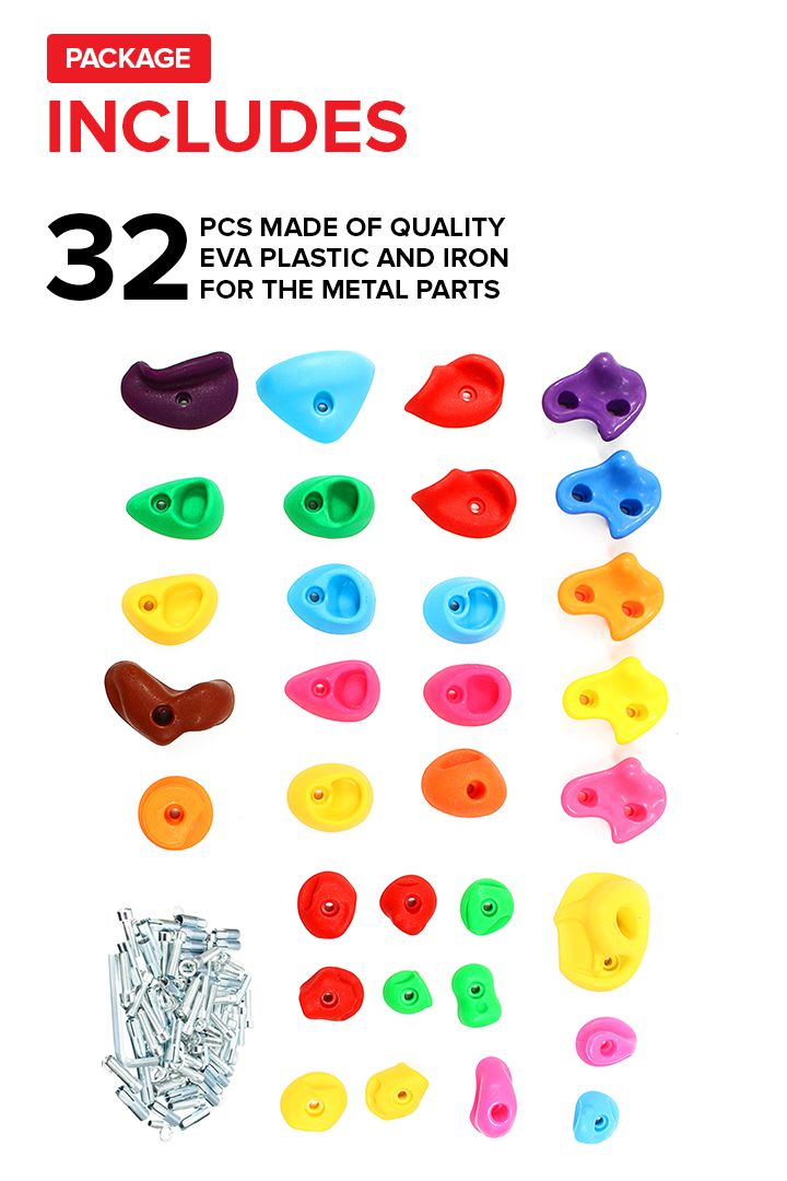 Climbing Wall Hold Rocks - 32 pcs set