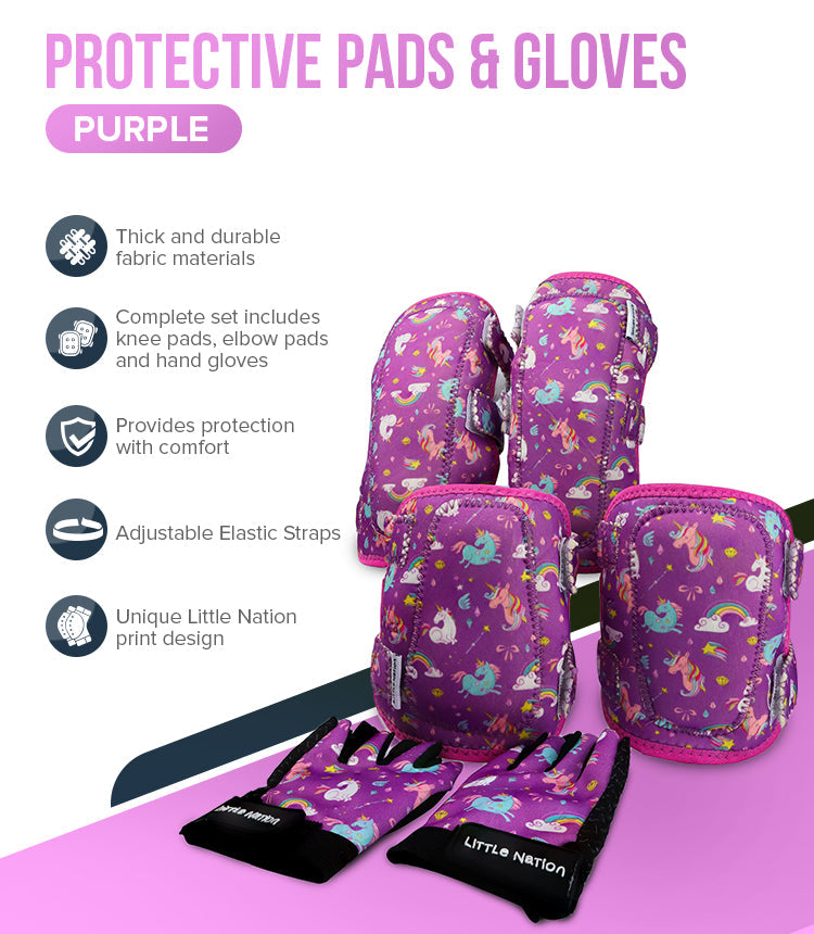 Kids Protective Gear Set Elbow Knee Pads and Gloves