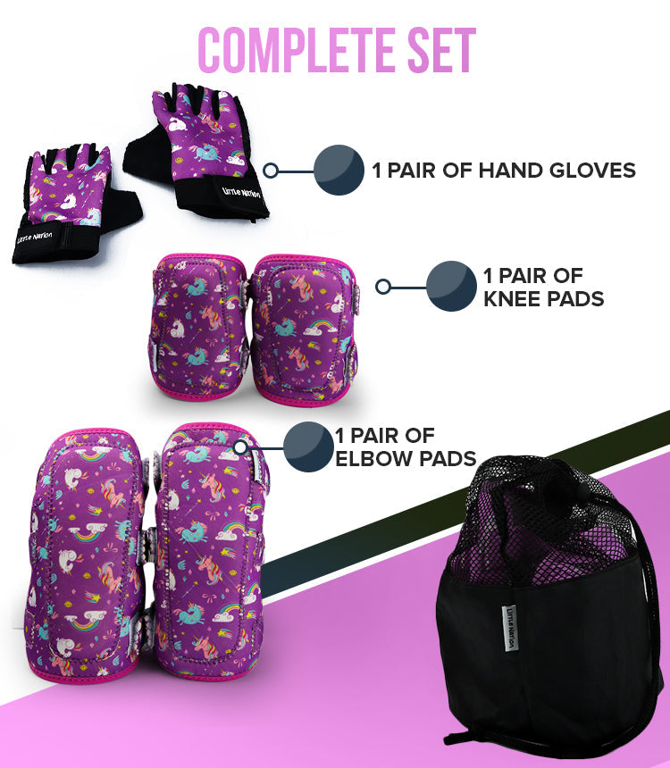 Kids Protective Gear Set Elbow Knee Pads and Gloves