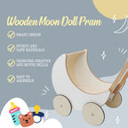 Wooden Moon Doll Pram