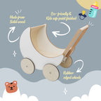 Wooden Moon Doll Pram