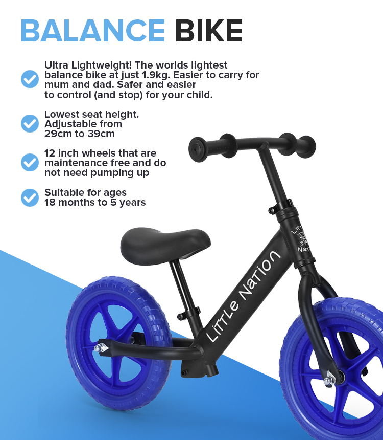 Balance Bike Aluminum – Blue – Little Nation | Kids Toys, School ...