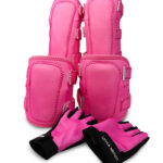 Pink Elbow Pad, Knee Pad and Gloves Protective Set