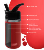 Kids Insulated Tumbler Drink Bottle – Red - Image 5