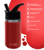 Kids Insulated Tumbler Drink Bottle – Red - Image 7