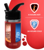 Kids Insulated Tumbler Drink Bottle – Red - Image 8