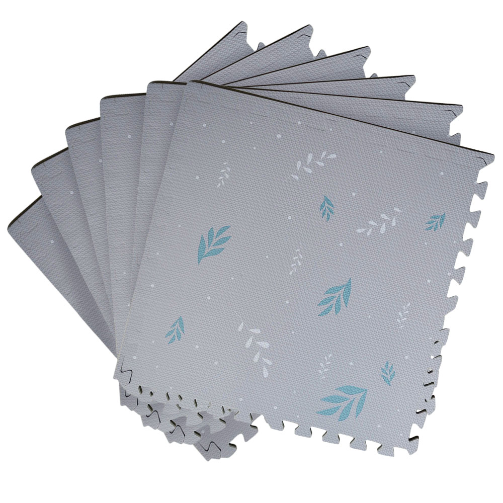 Jigsaw Puzzle Foam Play Mat 6 x 4 ft (Grey Leaf) Little Nation Kids