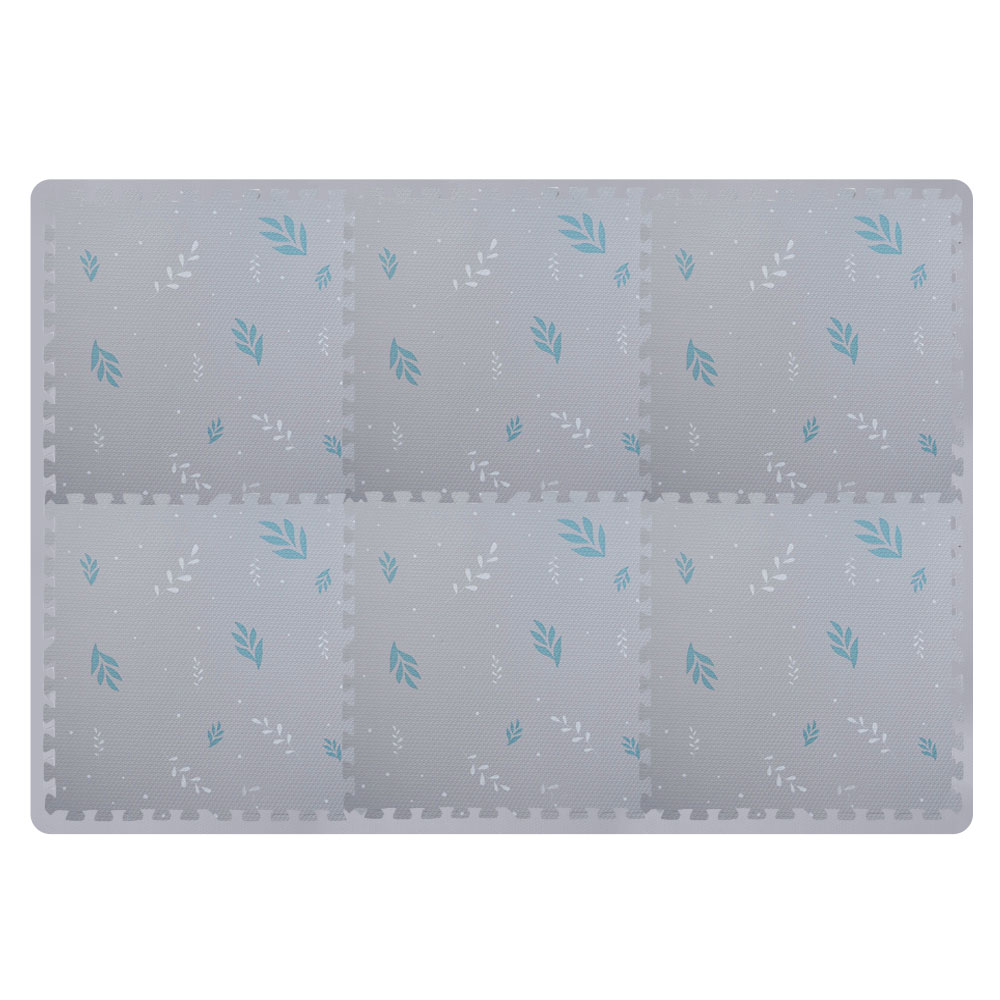 Jigsaw Puzzle Foam Play Mat 6 x 4 ft (Grey Leaf) Little Nation Kids