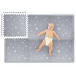 Jigsaw Puzzle Foam Play Mat 6 x 4 ft (Grey Moon/Stars)